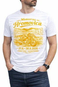 Tričko Motozraz Hromovica 2026 RETRO biele